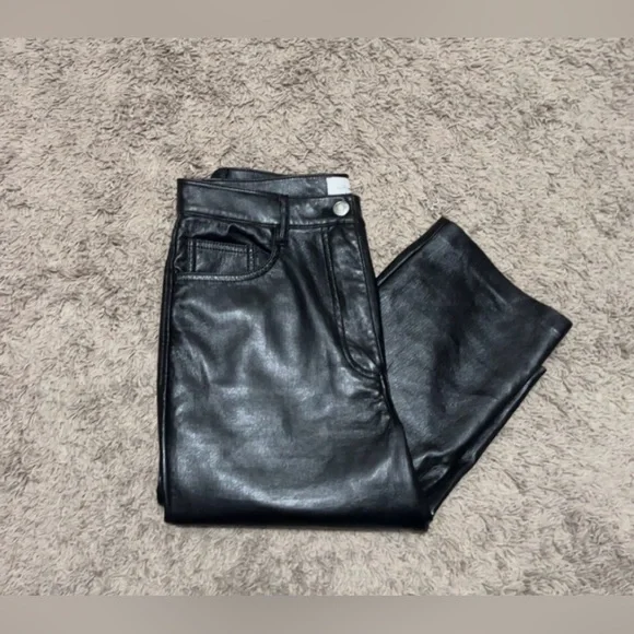 EUC ARITIZIA Wilfred Melina faux leather straight leg black pant. Size 4. - Picture 3 of 6